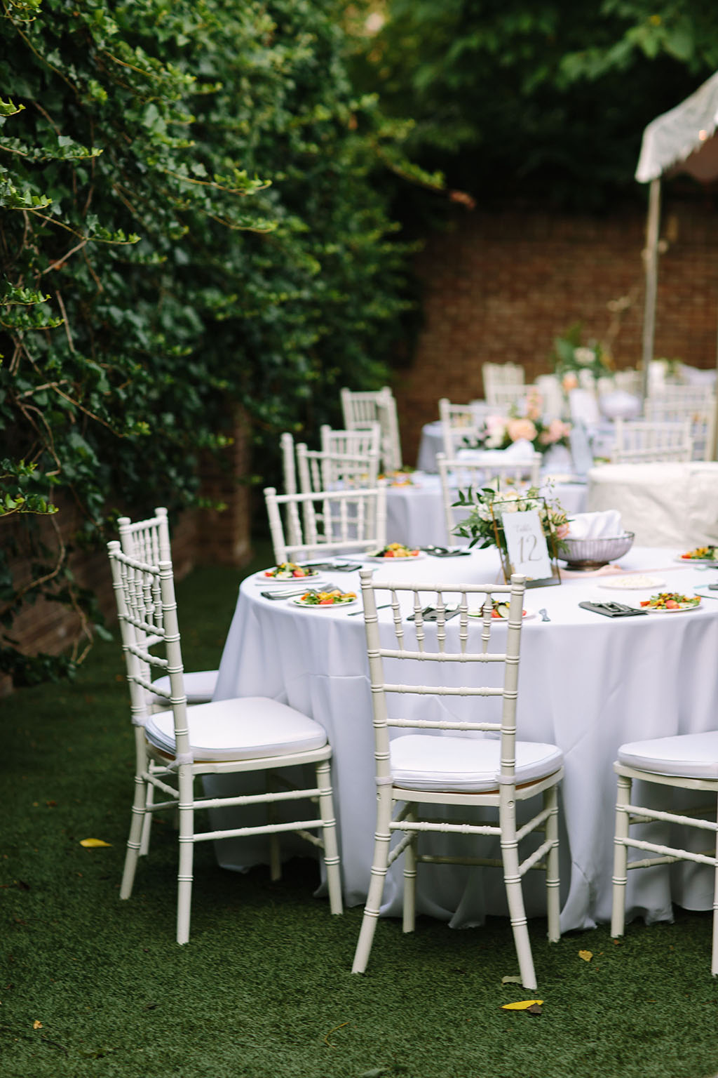 Outdoor Wedding White Reception Table