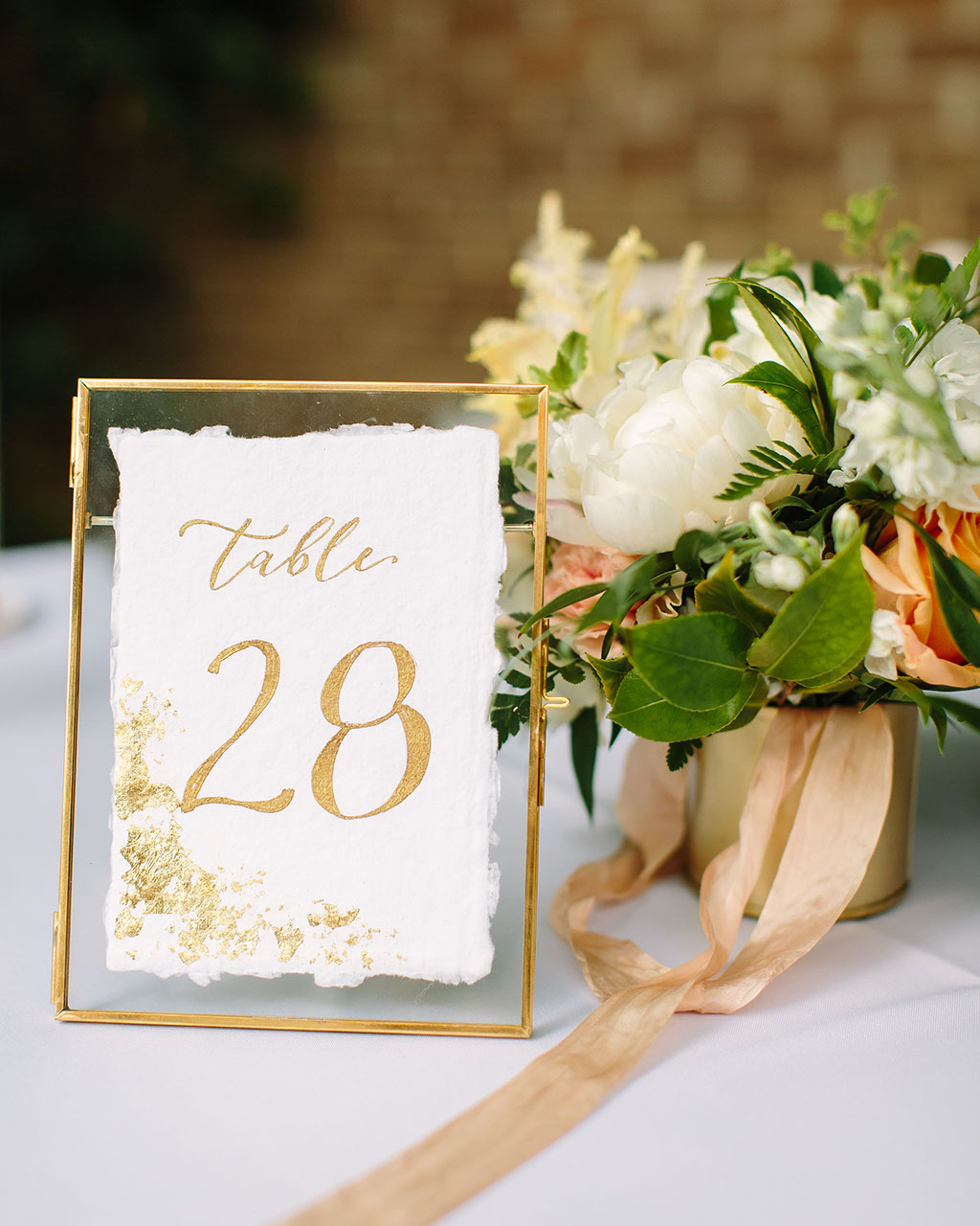 Gold Calligraphed Table Numbers