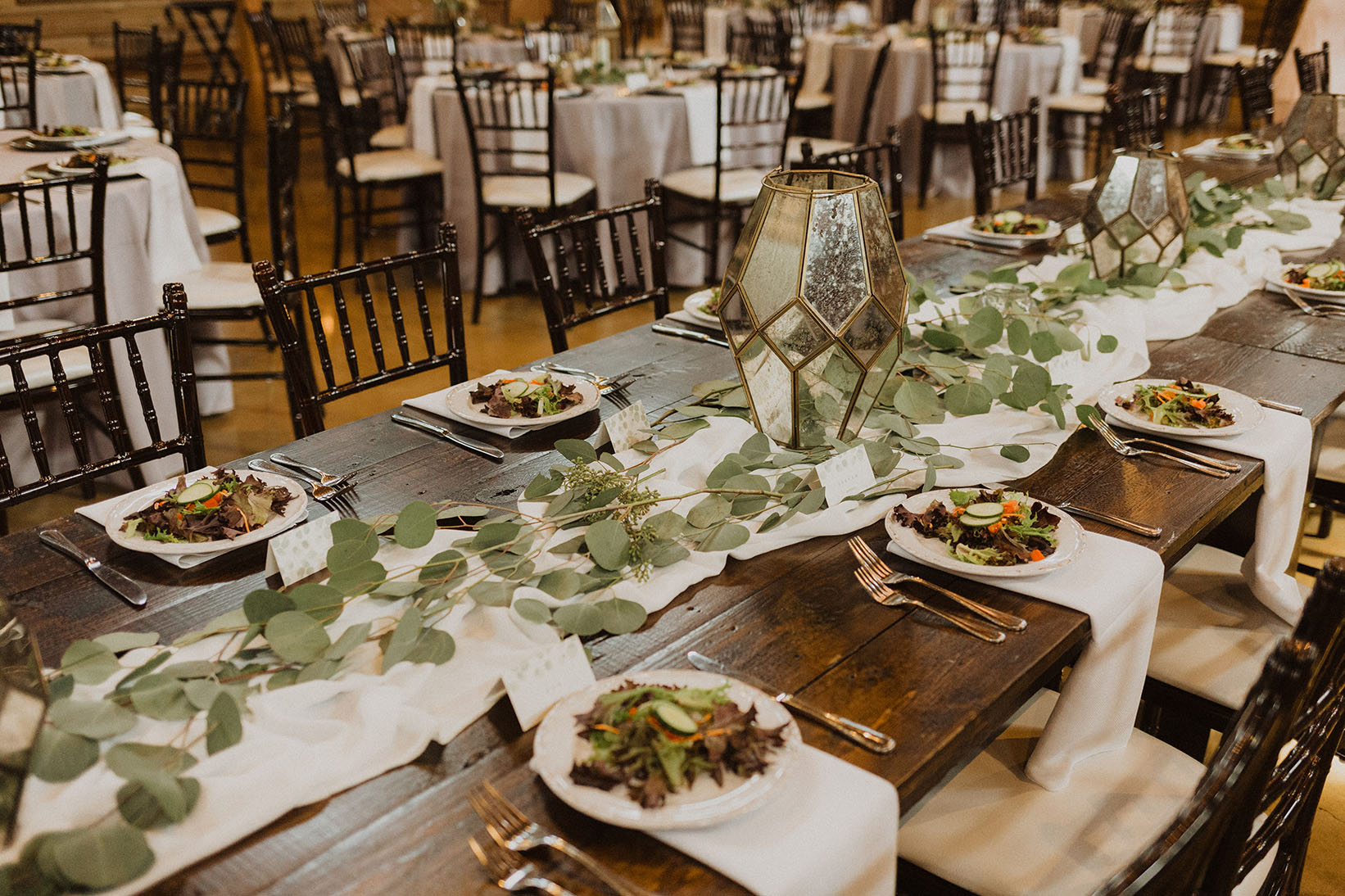 Plated Salads at Sycamore Farm Wedding Reception