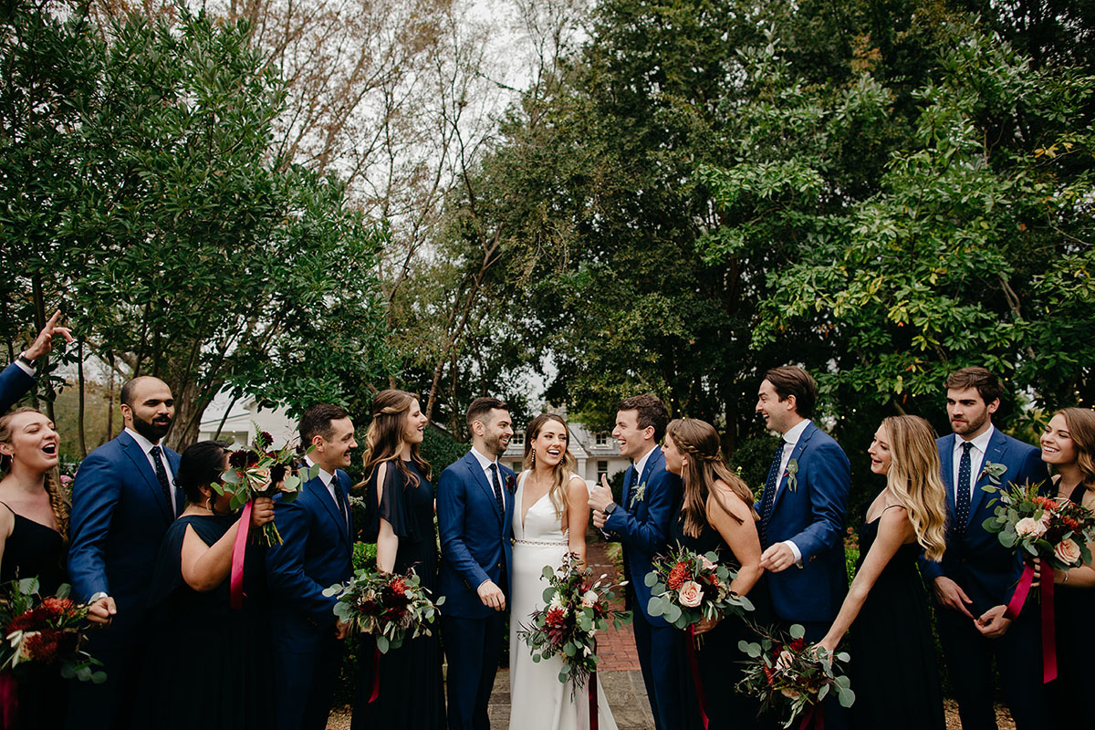 All navy outlet bridal party