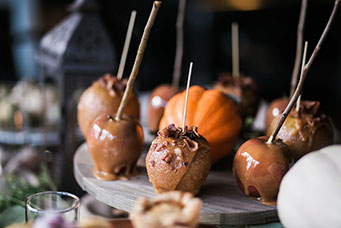 Caramel Apples With Fall Display