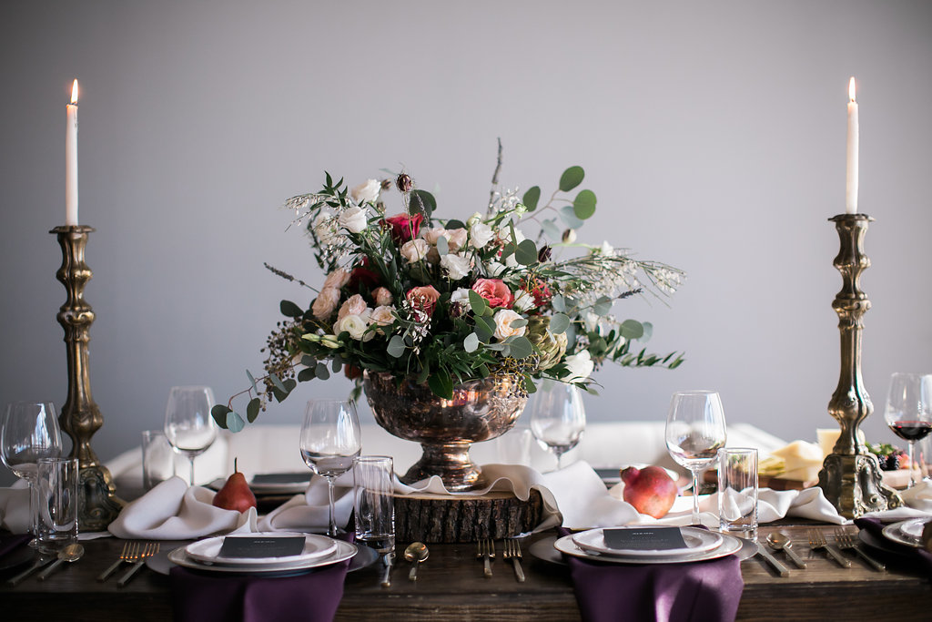 Flower Centerpiece on Tablescape