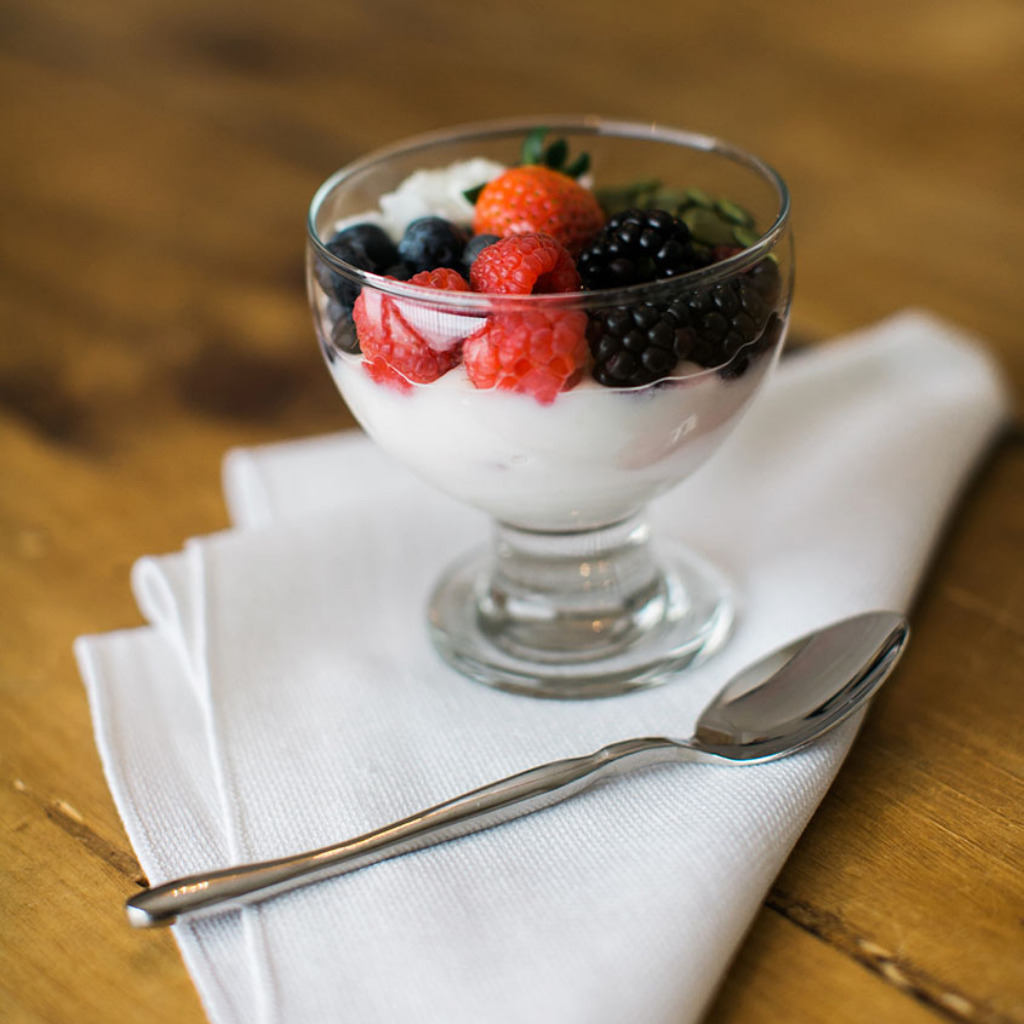 Yogurt Parfait in Glass Bowl