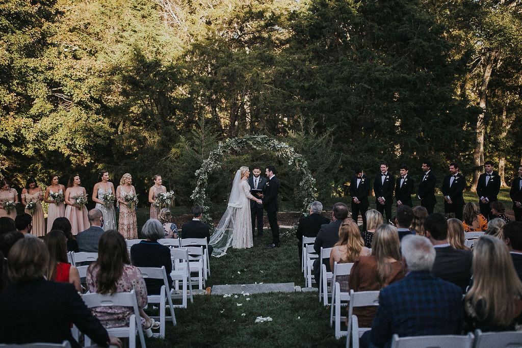 Outdoor Wedding Ceremony at Cedarmont Farm