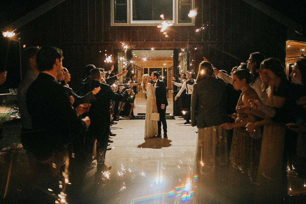 Sparkler Wedding Exit at Cedarmont Farm