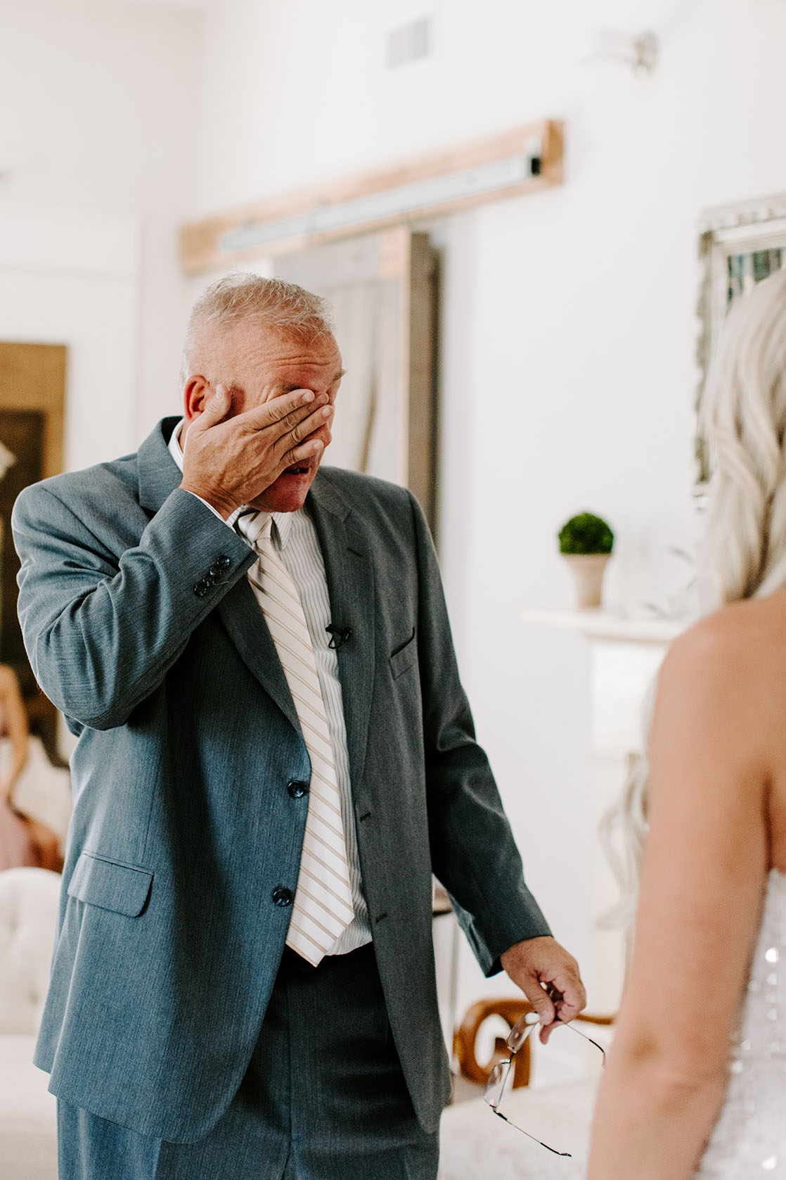 Father of the Bride Reacting to Seeing Daughter as a Bride