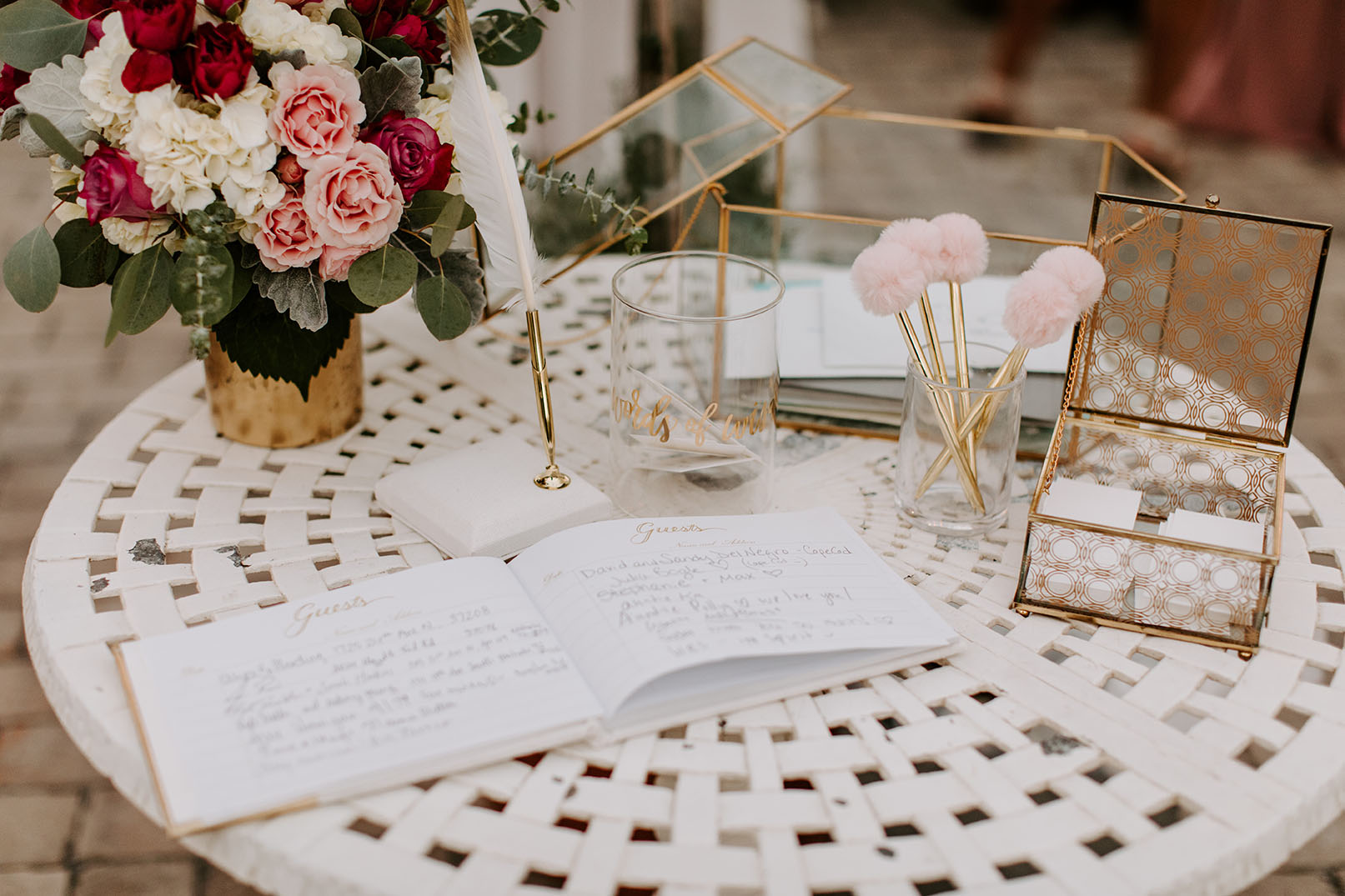 Wedding Guestbook and Flowers