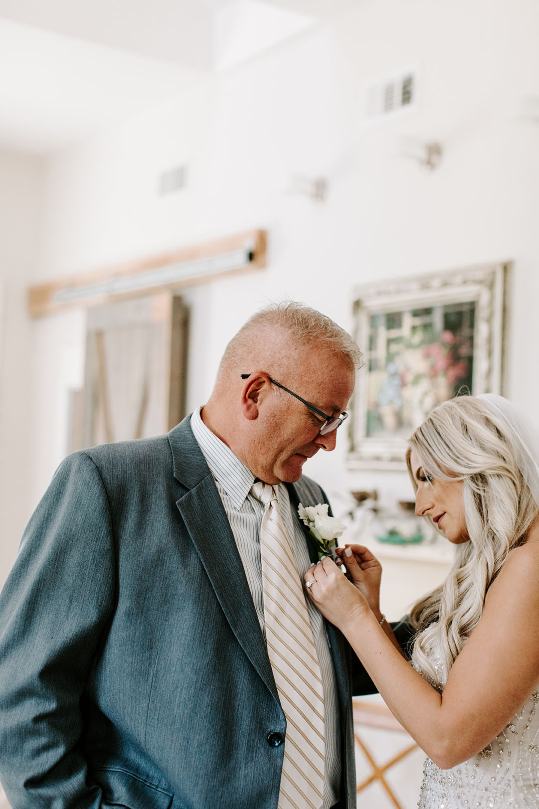 Jordan Pinning Her Father's Boutonniere