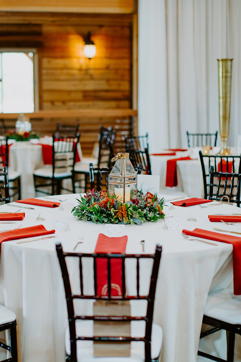 Table With Centerpiece At Wedding Reception