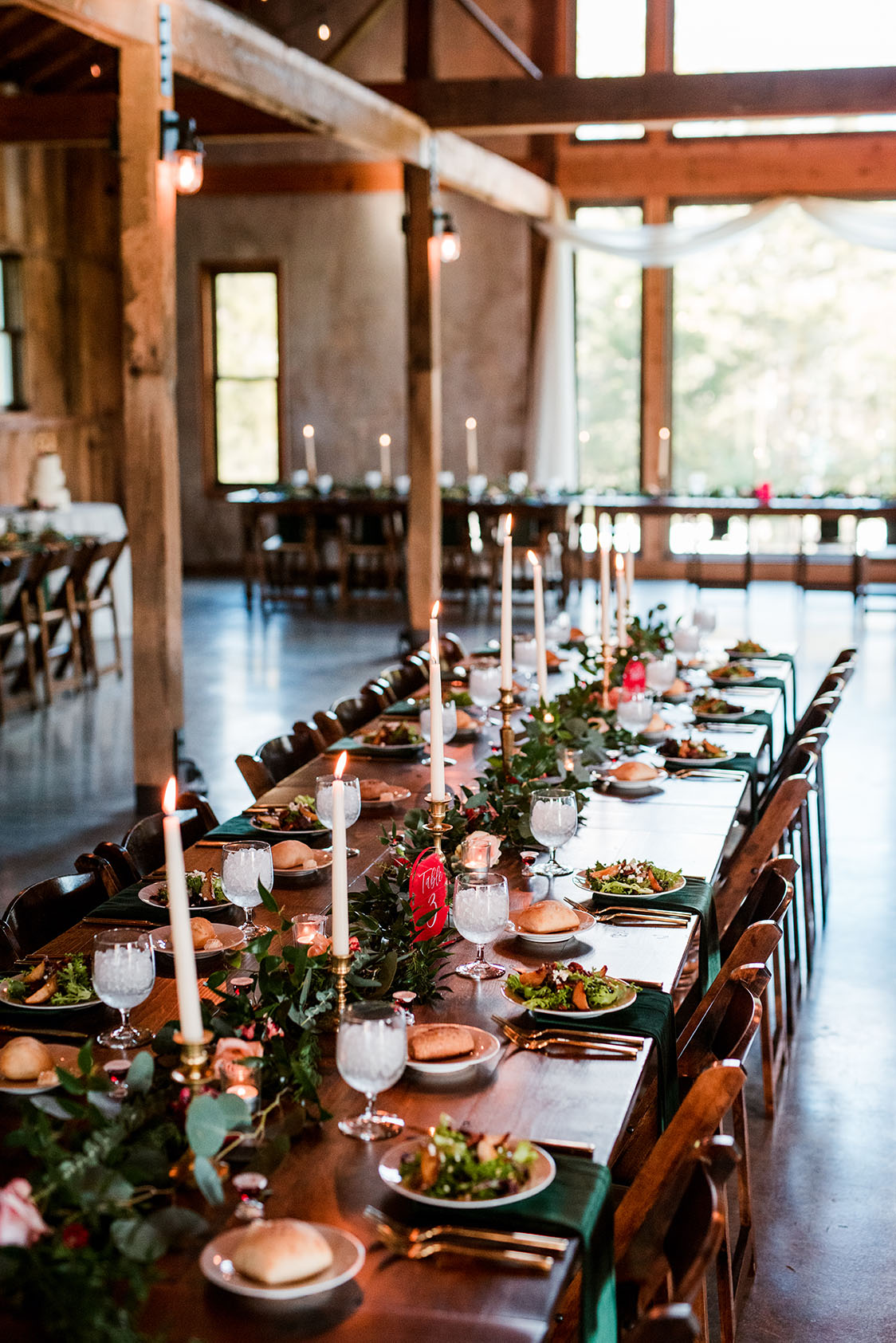 Plated Salads At A Wedding Reception