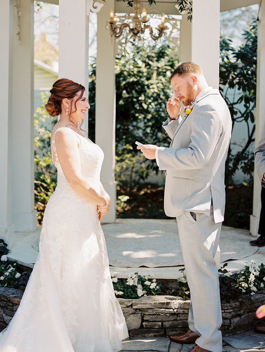 Groom Reading Wedding Vows