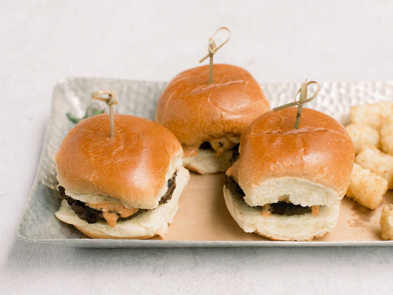 Classic cheeseburger sliders with tater tots