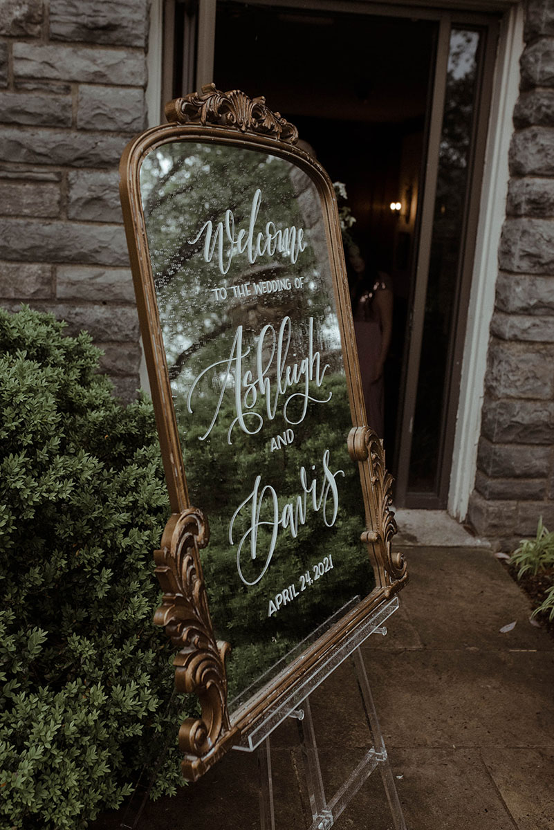 Wedding Welcome Mirror Sign