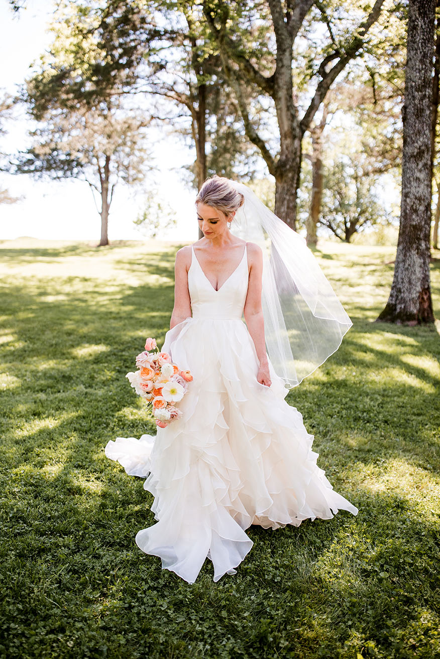 Colleen Wearing Custom Wedding Dress