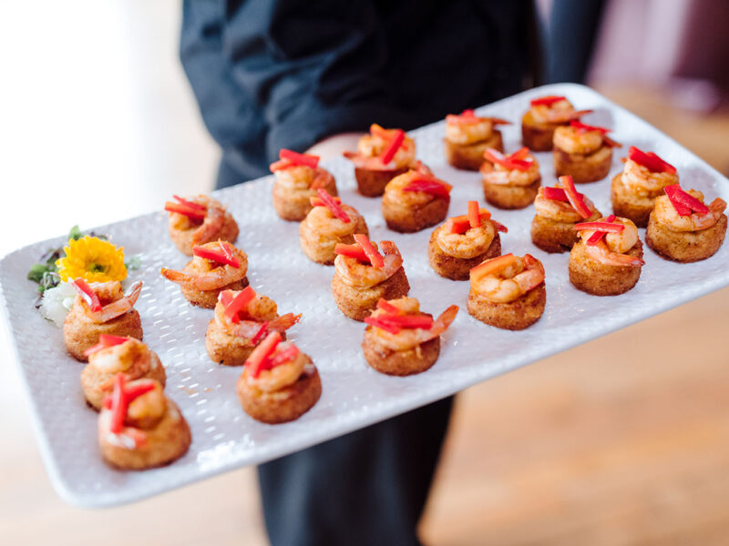 mini shrimp and grit cake appetizers