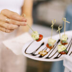 mini caprese skewers with balsamic drizzle