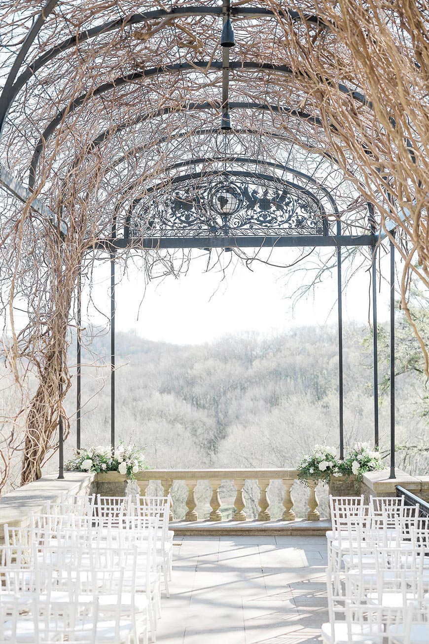 cheekwood view with chairs set up for ceremony