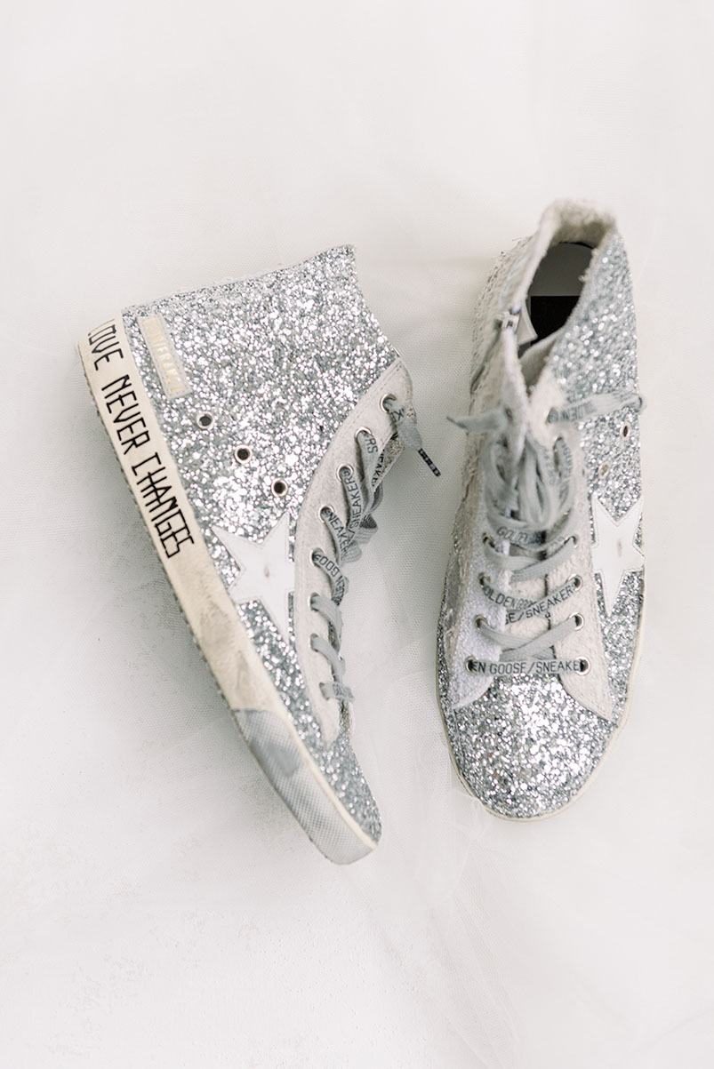 sparkly golden goose sneakers