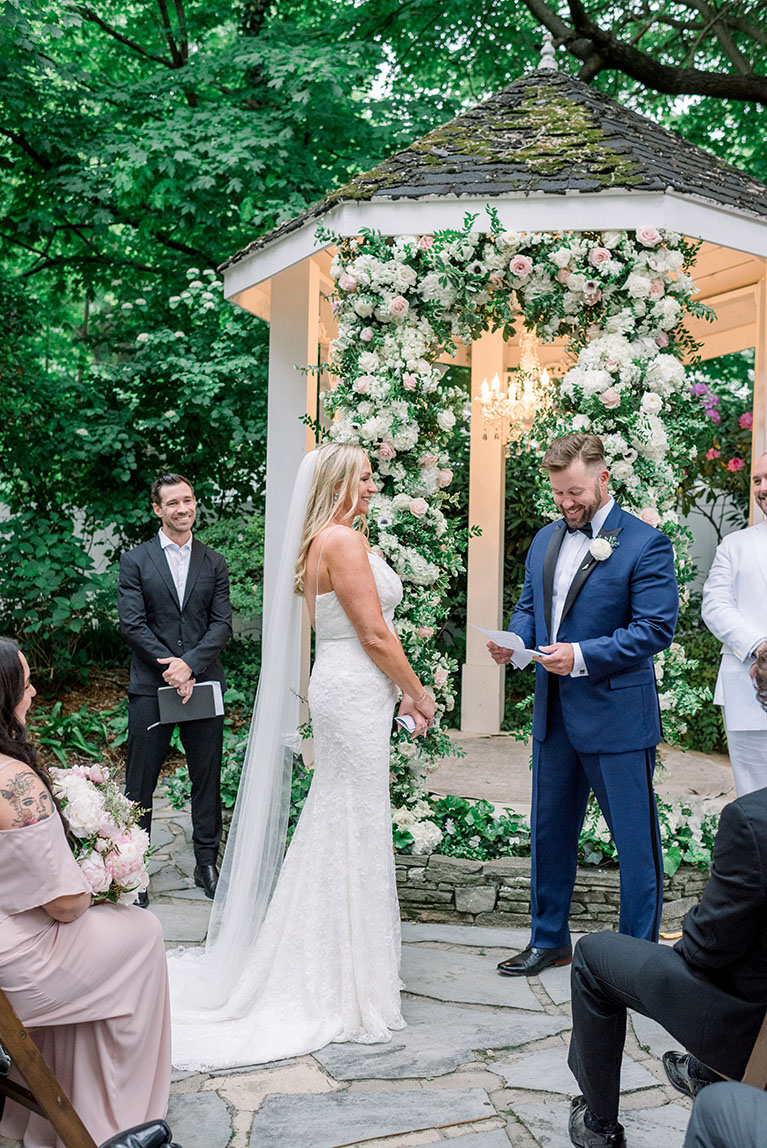 bride and groom during ceremony