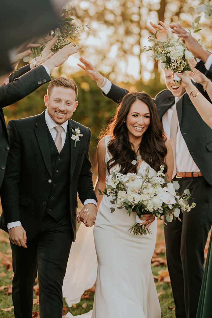 bride and groom post ceremony