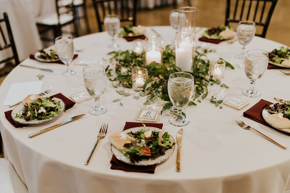 plated wedding caprese salad