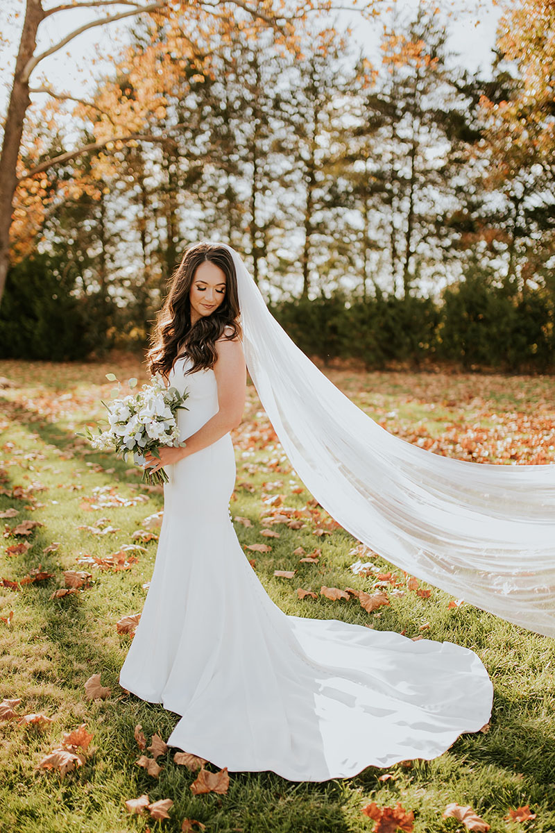 bride portrait, bride with long veil