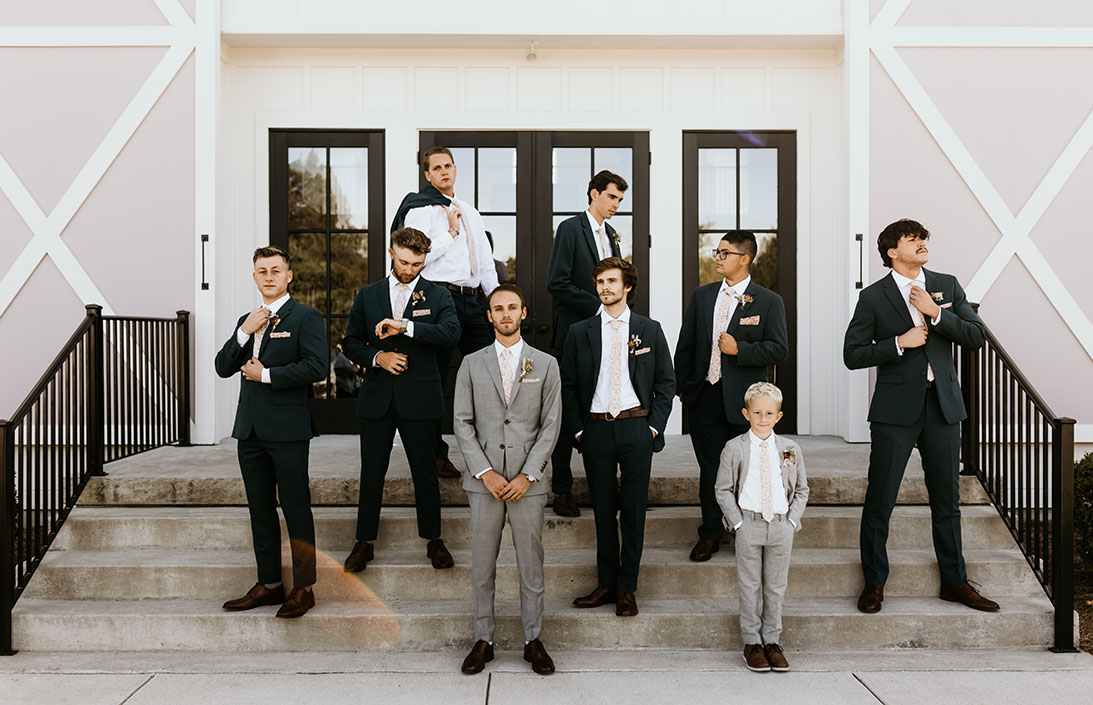 groomsmen photo at the venue at birchwood