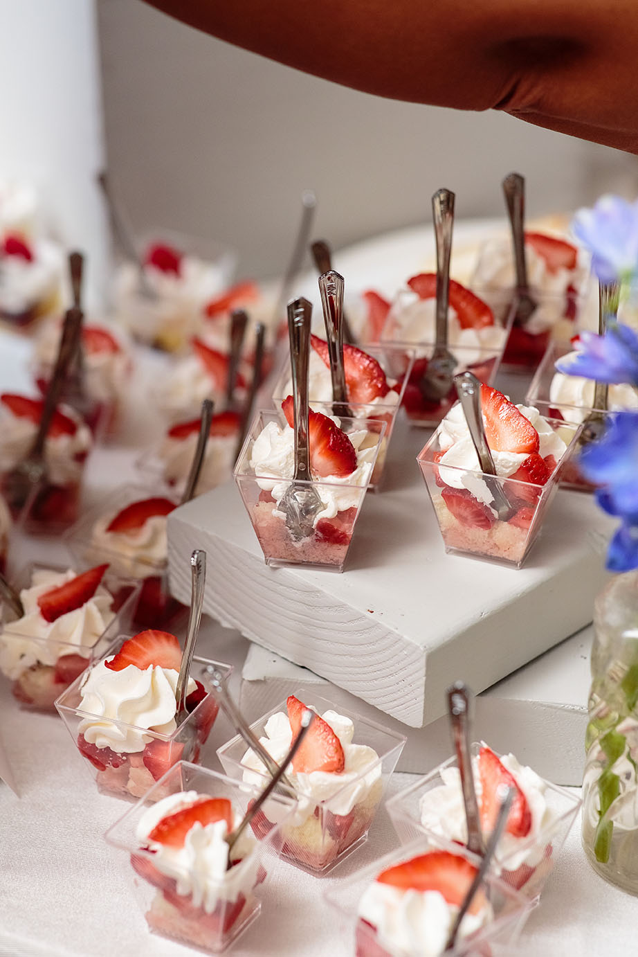 Strawberry shortcake shooters in mini cups